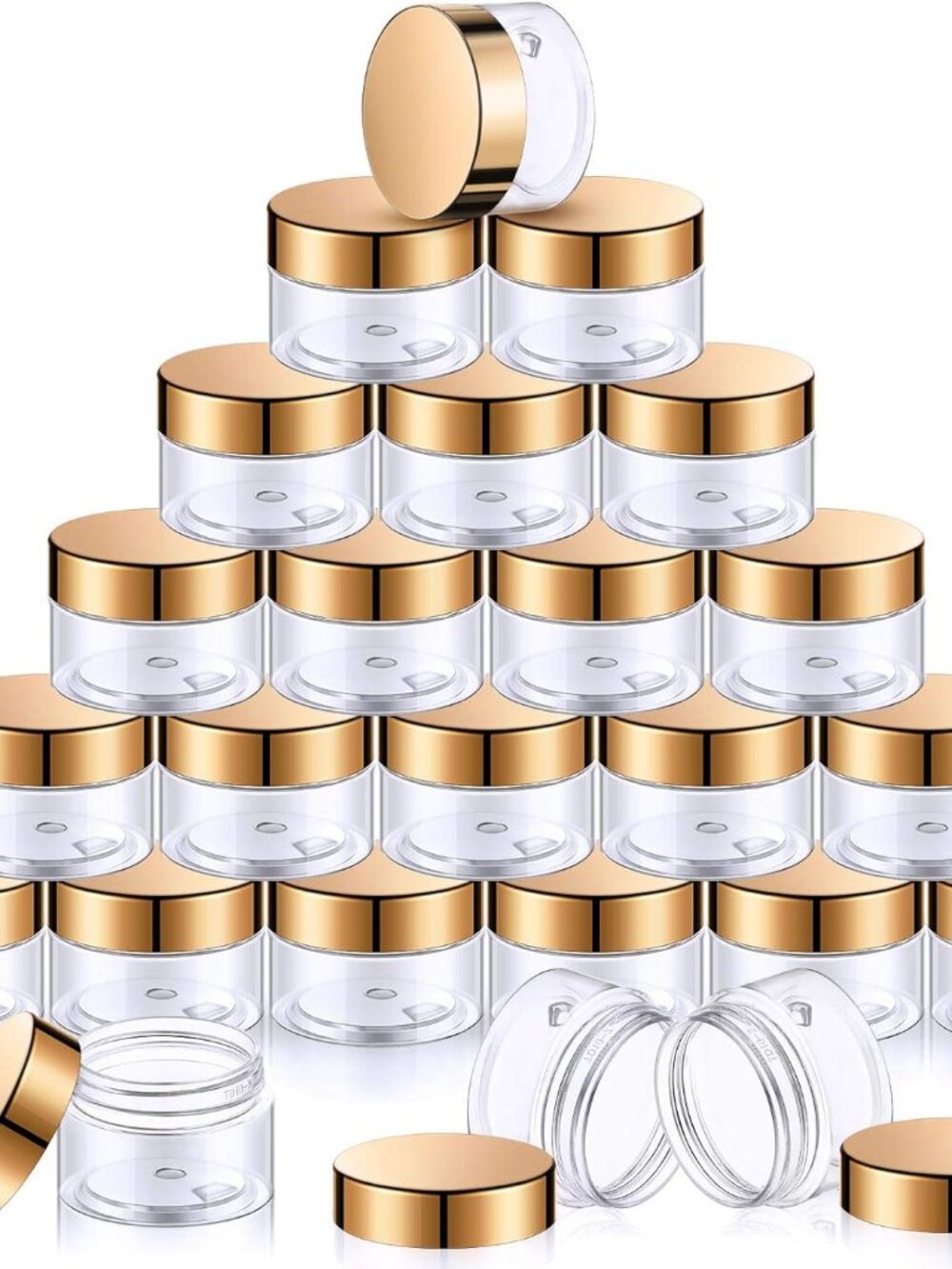 SATINIOR 30 Pcs Plastic Jars with Lids Small Containers Lids Wide Mouth, 1oz